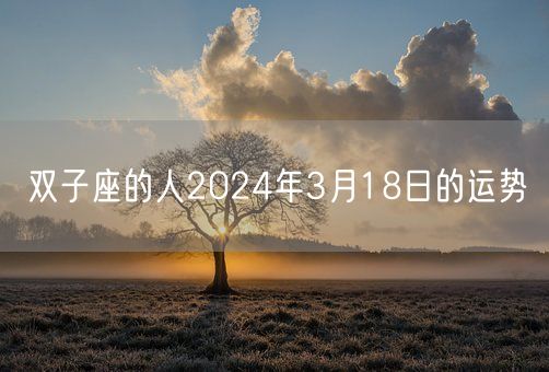 双子座的人2024年3月18日的运势(图1)