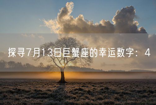 探寻7月13日巨蟹座的幸运数字：4(图1)