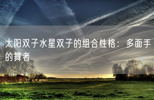 太阳双子水星双子的组合性格：多面手的舞者(图1)