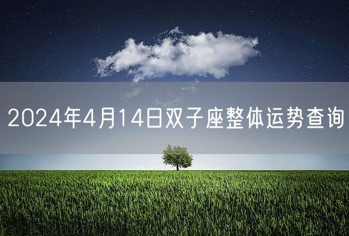 2024年4月14日双子座整体运势查询(图1)