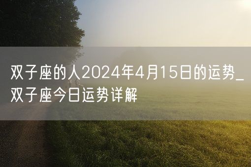 双子座的人2024年4月15日的运势_双子座今日运势详解(图1)