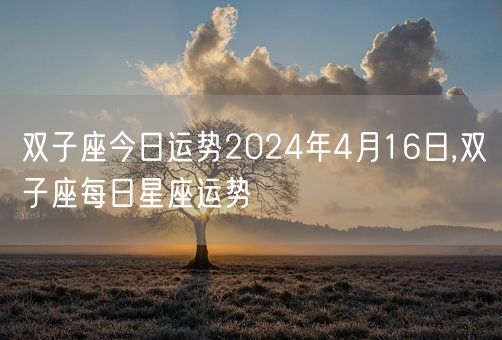 双子座今日运势2024年4月16日,双子座每日星座运势(图1)