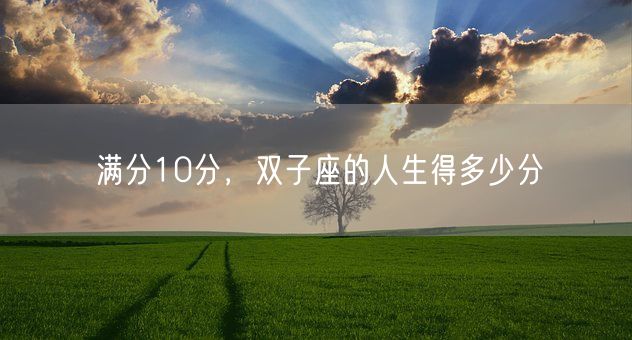 满分10分，双子座的人生得多少分(图1)