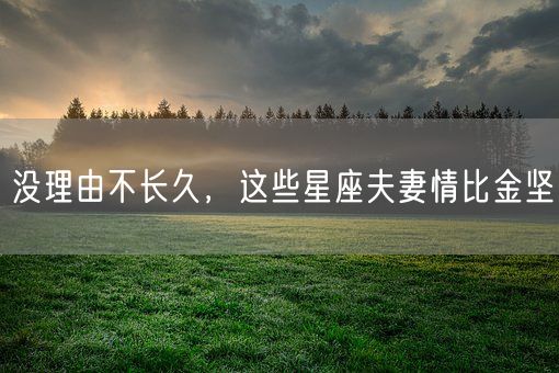 没理由不长久，这些星座夫妻情比金坚(图1)