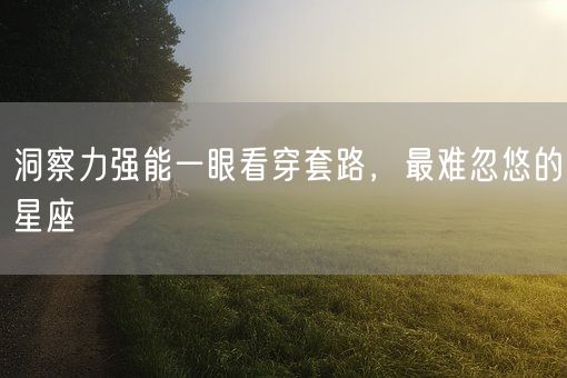 洞察力强能一眼看穿套路，最难忽悠的星座(图1)