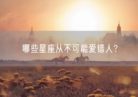 哪些星座从不可能爱错人？(图1)