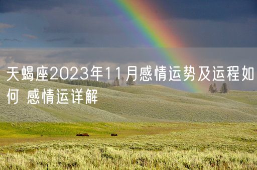 天蝎座2023年11月感情运势及运程如何 感情运详解(图1)