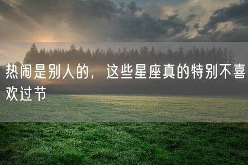 热闹是别人的，这些星座真的特别不喜欢过节(图1)