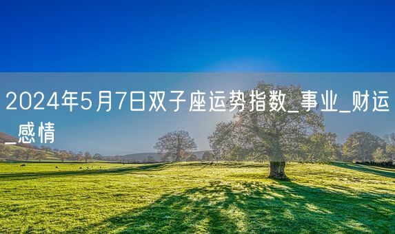 2024年5月7日双子座运势指数_事业_财运_感情(图1)