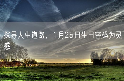 探寻人生道路，1月25日生日密码为灵感(图1)