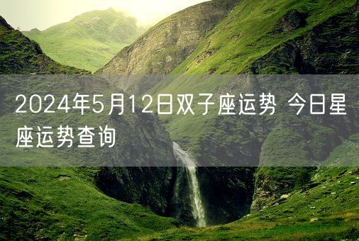 2024年5月12日双子座运势 今日星座运势查询(图1)