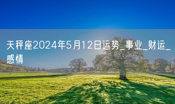 天秤座2024年5月12日运势_事业_财运_感情(图1)