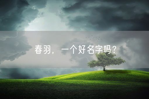 春羽，一个好名字吗？(图1)