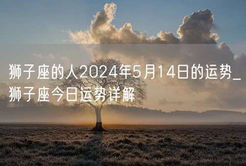 狮子座的人2024年5月14日的运势_狮子座今日运势详解(图1)