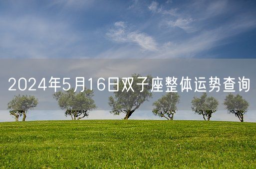 2024年5月16日双子座整体运势查询(图1)