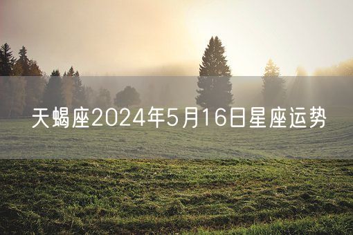 天蝎座2024年5月16日星座运势(图1)