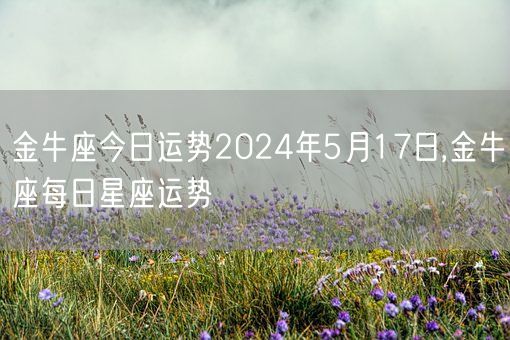 金牛座今日运势2024年5月17日,金牛座每日星座运势(图1)