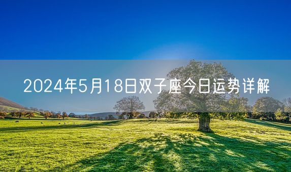 2024年5月18日双子座今日运势详解(图1)