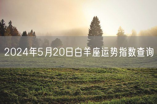 2024年5月20日白羊座运势指数查询(图1)