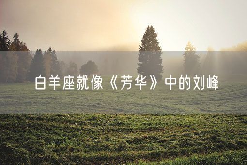 白羊座就像《芳华》中的刘峰(图1)