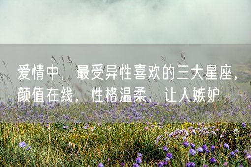 爱情中，最受异性喜欢的三大星座，颜值在线，性格温柔，让人嫉妒(图1)