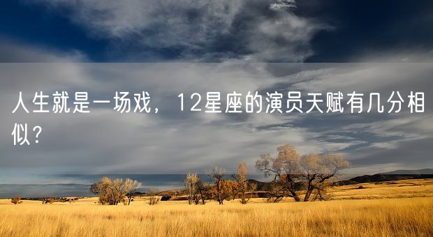 人生就是一场戏，12星座的演员天赋有几分相似？(图1)