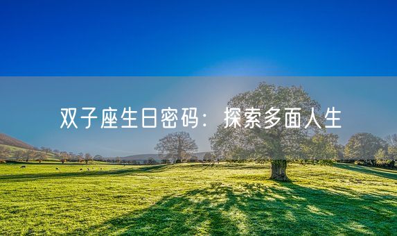 双子座生日密码：探索多面人生(图1)