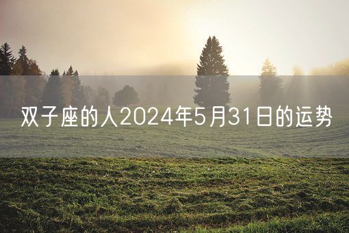 双子座的人2024年5月31日的运势(图1)