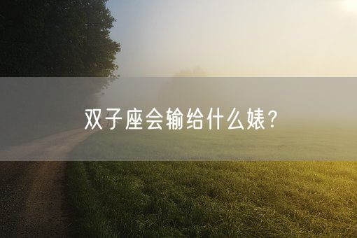 双子座会输给什么婊？(图1)