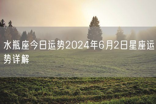 水瓶座今日运势2024年6月2日星座运势详解(图1)