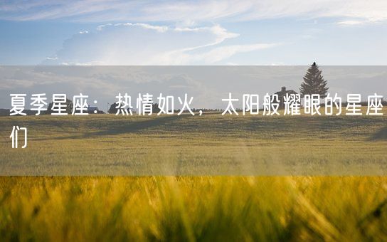 夏季星座：热情如火，太阳般耀眼的星座们(图1)