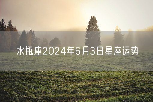 水瓶座2024年6月3日星座运势(图1)