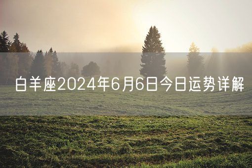 白羊座2024年6月6日今日运势详解(图1)