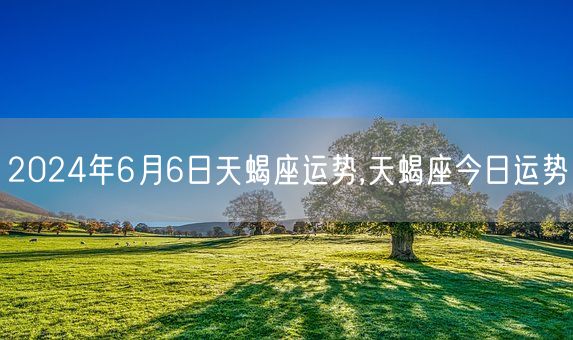 2024年6月6日天蝎座运势,天蝎座今日运势(图1)