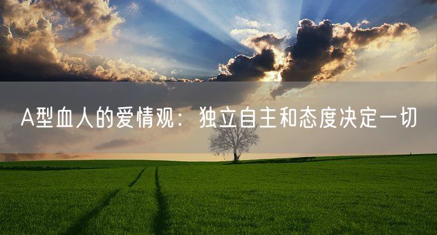 A型血人的爱情观：独立自主和态度决定一切(图1)