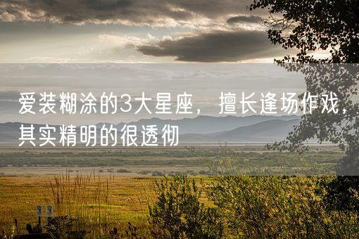 爱装糊涂的3大星座，擅长逢场作戏，其实精明的很透彻(图1)
