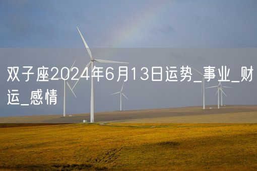 双子座2024年6月13日运势_事业_财运_感情(图1)