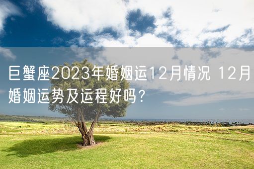 巨蟹座2023年婚姻运12月情况 12月婚姻运势及运程好吗？(图1)