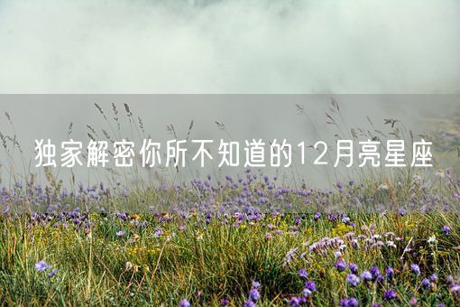独家解密你所不知道的12月亮星座(图1)