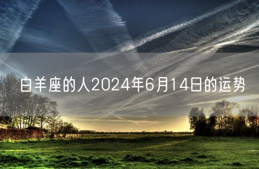 白羊座的人2024年6月14日的运势(图1)