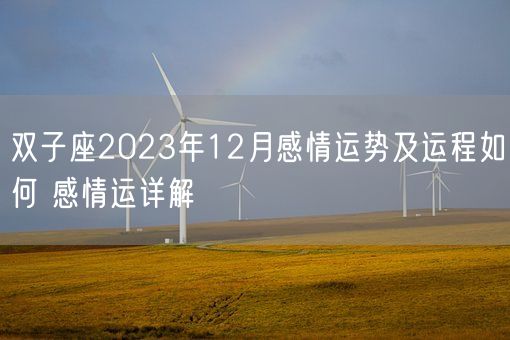 双子座2023年12月感情运势及运程如何 感情运详解(图1)