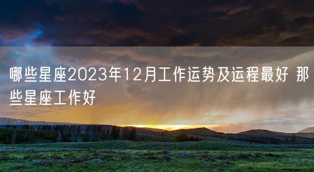 哪些星座2023年12月工作运势及运程最好 那些星座工作好(图1)