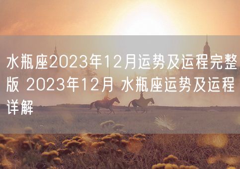 水瓶座2023年12月运势及运程完整版 2023年12月 水瓶座运势及运程详解(图1)