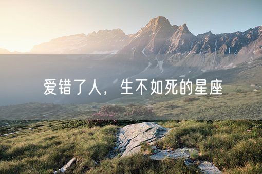 爱错了人，生不如死的星座(图1)