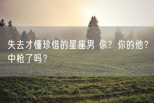 失去才懂珍惜的星座男 你？你的他？中枪了吗？(图1)