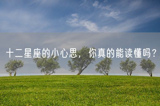 十二星座的小心思，你真的能读懂吗？(图1)