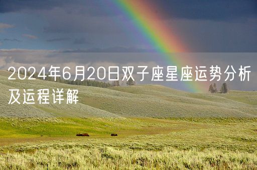 2024年6月20日双子座星座运势分析及运程详解(图1)