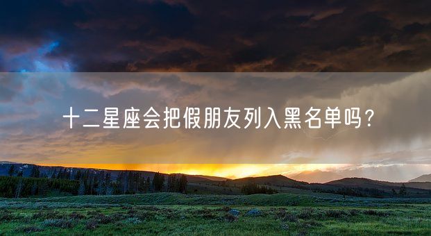 十二星座会把假朋友列入黑名单吗？(图1)