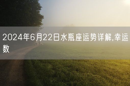 2024年6月22日水瓶座运势详解,幸运数(图1)