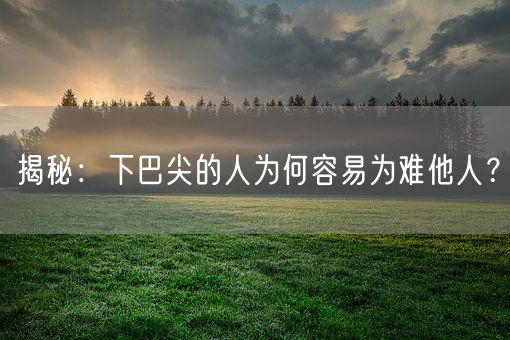 揭秘：下巴尖的人为何容易为难他人？(图1)